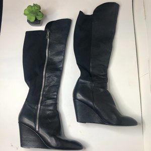 Fine Leather Wedge Boots 7